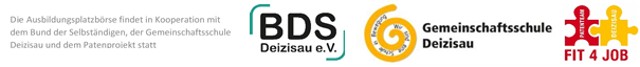 Logos der Partner: BDS, GMS und Fit 4 job