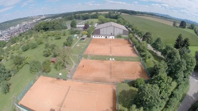 Luftbildaufnahme der Tennisanlage