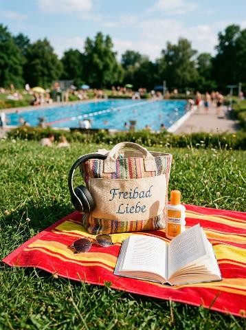 Bild einer Strandtasche im Freibad